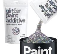 Hemway Gun Metal Grey Holographic Glitter Paint Additive Extra Chunky 100g for Adding Sparkle to Paints & Varnish | Paint Walls Sparkly Add to Emulsion, Acrylic or Lacquer Indoor