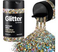 Hemway Holographic Gold Silver Glitter Shaker, 130g Extra Chunky Glitter
