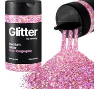 Hemway Holographic Pink Glitter Shaker, 130g Extra Chunky Glitter, Crafts 1/24" Metallic Flake Pink Sequins, Resin & Epoxy Crafts, Decorating, Halloween, Christmas, Nail, Face, Art