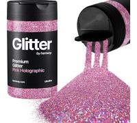 Hemway Holographic Pink Glitter Shaker, 130g Ultrafine Glitter, Crafts 1/128" Metallic Flake Pink Sequins, Resin & Epoxy Crafts, Decorating, Halloween, Christmas, Nail, Face