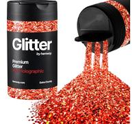 Hemway Holographic Red Glitter Shaker, 130g Extra Chunky Glitter | for Resin & Epoxy Crafts for Decorating, Halloween, Christmas, Nail, Face, Art