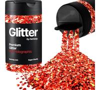 Hemway Holographic Red Glitter Shaker, 130g Super Chunky Glitter | for Resin & Epoxy Crafts for Decorating, Halloween, Christmas, Nail, Face, Art