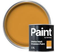 Hemway Honeycomb Yellow Paint 2.5 L, Indoor Matt Finish, One Coat, Wall Paint, Acrylic & Water-Based Emulsion, Quick Dry & High Coverage for the Kitchen, Bathroom & Bedroom Walls & Ceiling