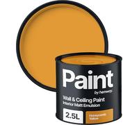 Hemway Honeycomb Yellow Paint 2.5 L, Indoor Matt Finish Wall Paint, Acrylic & Water-Based Emulsion, Quick Dry & High Coverage for the Kitchen, Bathroom & Bedroom Walls & Ceiling