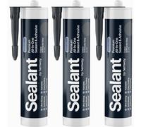 Hemway Hybrid Polymer Sealant & Adhesive Anthracite Grey Waterproof Anti Mould Shower Bath Construction All-In-One - 3 Pack