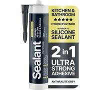 Hemway Hybrid Polymer Sealant & Adhesive Anthracite Grey Waterproof Anti Mould Shower Bath Kitchen Bathroom All-In-One - 1 Pack