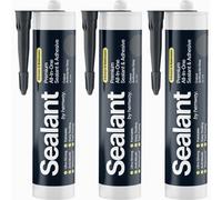 Hemway Hybrid Polymer Sealant & Adhesive Anthracite Grey Waterproof Anti Mould Shower Bath Kitchen Bathroom All-In-One - 3 Pack