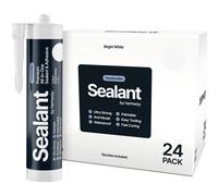Hemway Hybrid Polymer Sealant & Adhesive Bright White Waterproof Anti Mould Shower Bath Construction All-In-One - 24 Pack