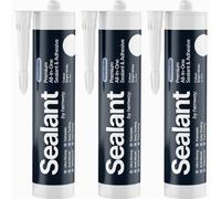 Hemway Hybrid Polymer Sealant & Adhesive Bright White Waterproof Anti Mould Shower Bath Construction All-In-One - 3 Pack