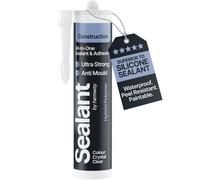 Hemway Hybrid Polymer Sealant & Adhesive Crystal Clear Waterproof Anti Mould Shower Bath Construction All-In-One - 1 Pack