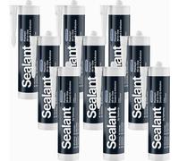 Hemway Hybrid Polymer Sealant & Adhesive Crystal Clear Waterproof Anti Mould Shower Bath Construction All-In-One - 9 Pack