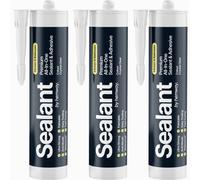 Hemway Hybrid Polymer Sealant & Adhesive Crystal Clear Waterproof Anti Mould Shower Bath Kitchen Bathroom All-In-One - 3 Pack