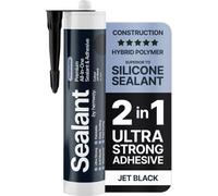 Hemway Hybrid Polymer Sealant & Adhesive Jet Black Waterproof Anti Mould Shower Bath Construction All-In-One - 1 Pack
