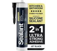 Hemway Hybrid Polymer Sealant & Adhesive Jet Black Waterproof Anti Mould Shower Bath Kitchen Bathroom All-In-One - 1 Pack