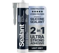 Hemway Hybrid Polymer Sealant & Adhesive Light Grey Waterproof Anti Mould Shower Bath Construction All-In-One - 1 Pack