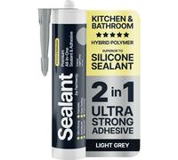 Hemway Hybrid Polymer Sealant & Adhesive Light Grey Waterproof Anti Mould Shower Bath Kitchen Bathroom All-In-One - 1 Pack