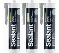 Hemway Hybrid Polymer Sealant & Adhesive Light Grey Waterproof Anti Mould Shower Bath Kitchen Bathroom All-In-One - 3 Pack