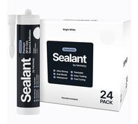 Hemway - Construction All-In-One Hybrid Polymer Sealant & Adhesive - Bright White | Anti-Mould, Waterproof & Paintable | 300 ml (24 Pack)