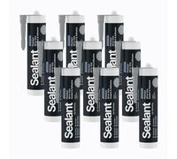 Hemway - Construction All-In-One Hybrid Polymer Sealant & Adhesive - Light Grey | Anti-Mould, Waterproof & Paintable | 300 ml (9 Pack)