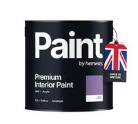 Hemway Interior Paint Matt Acrylic Amethyst Purple 2.5L Tin Durable Emulsion Walls Ceilings Kitchen Bathroom All Rooms