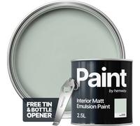 Hemway Interior Paint Matt Acrylic Aquamarine Blue 2.5L Tin Durable Emulsion Walls Ceilings Kitchen Bathroom All Rooms