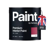 Hemway Interior Paint Matt Acrylic Berry Pink 2.5L Tin Durable Emulsion Walls Ceilings Kitchen Bathroom All Rooms