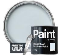 Hemway Interior Paint Matt Acrylic Blue Mist 2.5L Tin Durable Emulsion Walls Ceilings Kitchen Bathroom All Rooms
