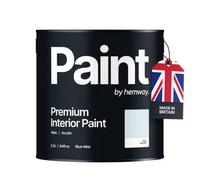 Hemway Interior Paint Matt Acrylic Blue Mist Blue 2.5L Tin Durable Emulsion Walls Ceilings Kitchen Bathroom All Rooms