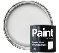 Hemway Interior Paint Matt Acrylic Bright White 2.5L Tin Durable Emulsion Walls Ceilings Kitchen Bathroom All Rooms