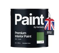 Hemway Interior Paint Matt Acrylic Caterpillar Green 2.5L Tin Durable Emulsion Walls Ceilings Kitchen Bathroom All Rooms