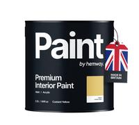 Hemway Interior Paint Matt Acrylic Custard Yellow 2.5L Tin Durable Emulsion Walls Ceilings Kitchen Bathroom All Rooms