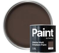 Hemway Interior Paint Matt Acrylic Dark Chocolate Brown 2.5L Tin Durable Emulsion Walls Ceilings Kitchen Bathroom All Rooms