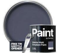 Hemway Interior Paint Matt Acrylic Dark Lavender Purple 2.5L Tin Durable Emulsion Walls Ceilings Kitchen Bathroom All Rooms