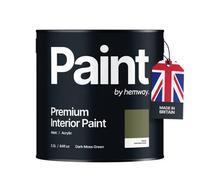 Hemway Interior Paint Matt Acrylic Dark Moss Green 2.5L Tin Durable Emulsion Walls Ceilings Kitchen Bathroom All Rooms