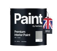 Hemway Interior Paint Matt Acrylic Dove Grey 2.5L Tin Durable Emulsion Walls Ceilings Kitchen Bathroom All Rooms