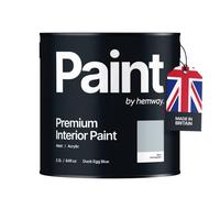 Hemway Interior Paint Matt Acrylic Duck Egg Blue 2.5L Tin Durable Emulsion Walls Ceilings Kitchen Bathroom All Rooms