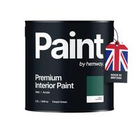 Hemway Interior Paint Matt Acrylic Forest Green 2.5L Tin Durable Emulsion Walls Ceilings Kitchen Bathroom All Rooms