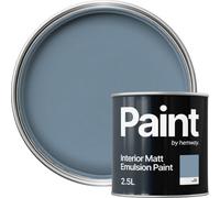 Hemway Interior Paint Matt Acrylic Grey Blue 2.5L Tin Durable Emulsion Walls Ceilings Kitchen Bathroom All Rooms