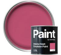 Hemway Interior Paint Matt Acrylic Hibiscus Pink 2.5L Tin Durable Emulsion Walls Ceilings Kitchen Bathroom All Rooms