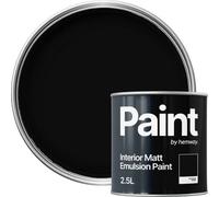 Hemway Interior Paint Matt Acrylic Jet Black 2.5L Tin Durable Emulsion Walls Ceilings Kitchen Bathroom All Rooms