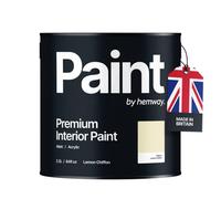 Hemway Interior Paint Matt Acrylic Lemon Chiffon Yellow 2.5L Tin Durable Emulsion Walls Ceilings Kitchen Bathroom All Rooms