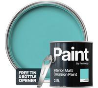 Hemway Interior Paint Matt Acrylic Peppermint Blue 2.5L Tin Durable Emulsion Walls Ceilings Kitchen Bathroom All Rooms