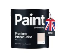 Hemway Interior Paint Matt Acrylic Rose Touch Pink 2.5L Tin Durable Emulsion Walls Ceilings Kitchen Bathroom All Rooms