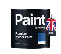 Hemway Interior Paint Matt Acrylic Royal Blue 2.5L Tin Durable Emulsion Walls Ceilings Kitchen Bathroom All Rooms