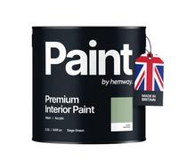 Hemway Interior Paint Matt Acrylic Sage Green 2.5L Tin Durable Emulsion Walls Ceilings Kitchen Bathroom All Rooms