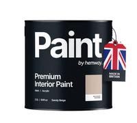 Hemway Interior Paint Matt Acrylic Sandy Beige 2.5L Tin Durable Emulsion Walls Ceilings Kitchen Bathroom All Rooms