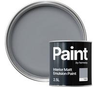 Hemway Interior Paint Matt Acrylic Slate Grey 2.5L Tin Durable Emulsion Walls Ceilings Kitchen Bathroom All Rooms