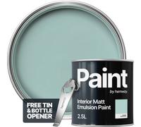 Hemway Interior Paint Matt Acrylic Soft Blue Smoke Blue 2.5L Tin Durable Emulsion Walls Ceilings Kitchen Bathroom All Rooms