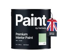 Hemway Interior Paint Matt Acrylic Soft Green 2.5L Tin Durable Emulsion Walls Ceilings Kitchen Bathroom All Rooms