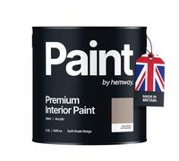 Hemway Interior Paint Matt Acrylic Soft Khaki Beige 2.5L Tin Durable Emulsion Walls Ceilings Kitchen Bathroom All Rooms